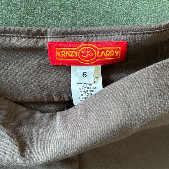 NWT Krazy Larry pull on stretch ankle pants in brown stretch S 6 - Picture 4 of 11